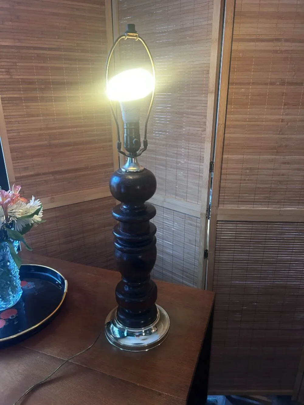 Vintage 80s Wood lamp